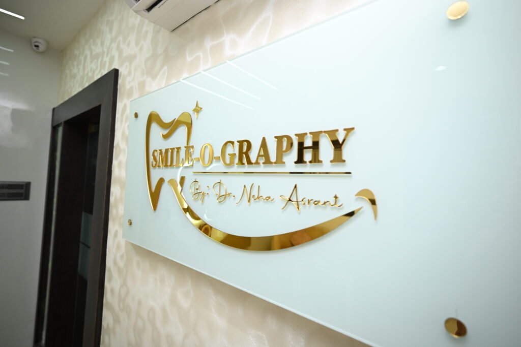 Smileography reception wall at Smileography, Jabalpur