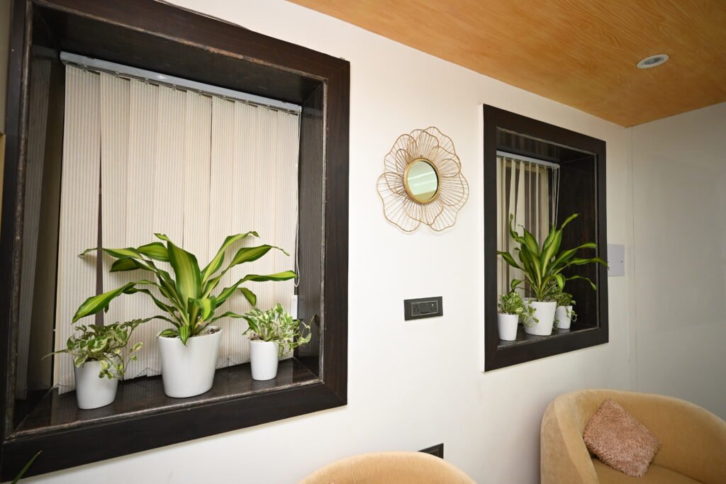 Relaxing patient area at Smileography, Jabalpur